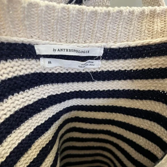 Anthropologie Navy and Cream Striped Knit Dress - Picture 4 of 4